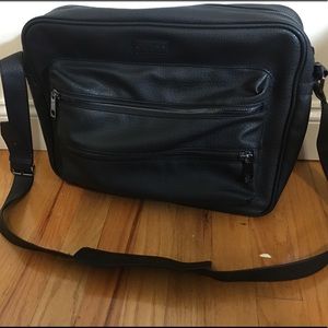 Guess Charcoal Leather Laptop Bag
